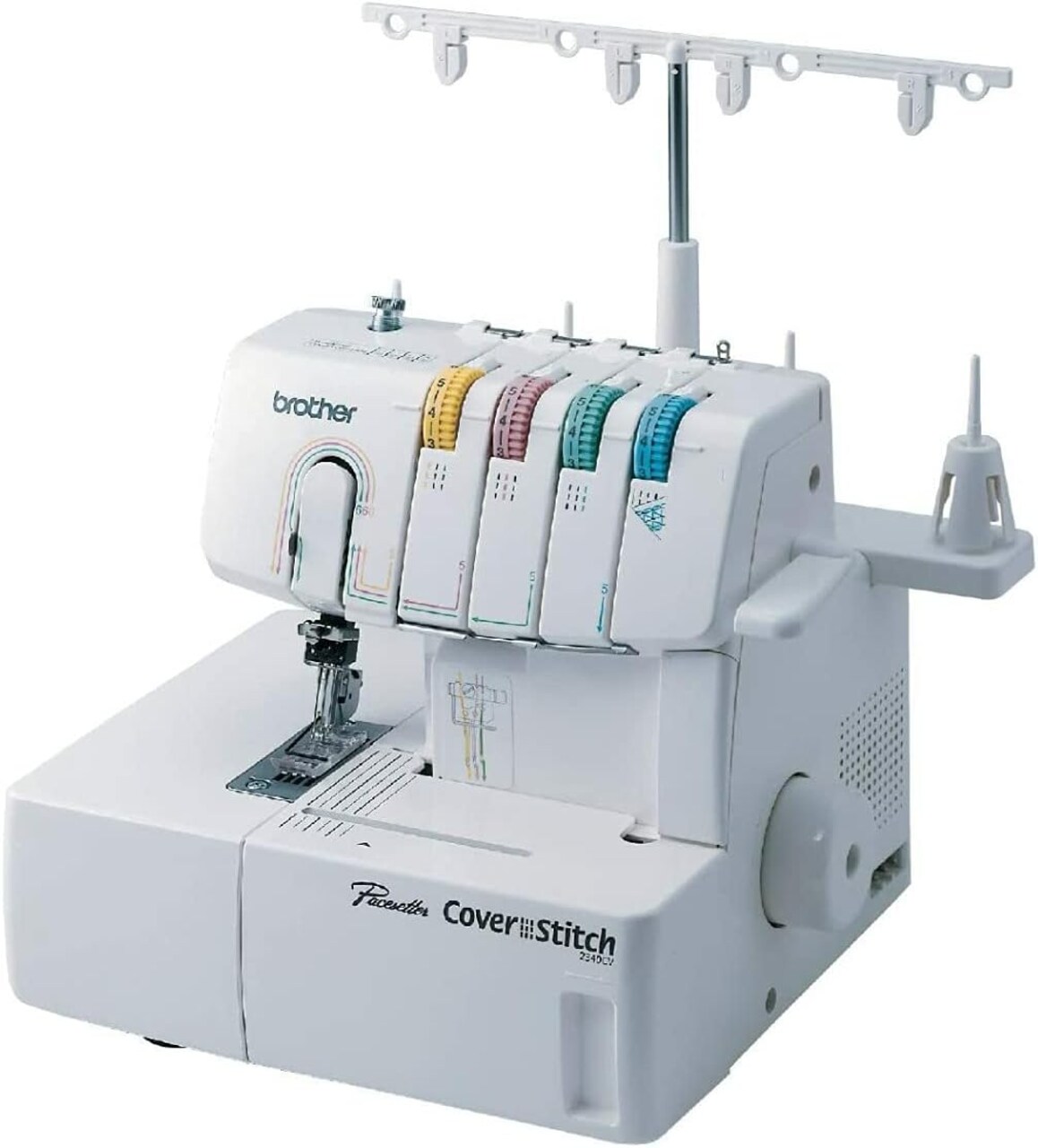 Coverstitch Serger, 2340CV, Sturdy Metal Frame, 1,100 Stitches Per Minute, Trim Trap, Included Snap-on Presser Feet